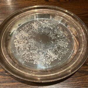 Large Towle Silverplate Serving Platter Tray 17" Round